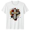 Jesus Cross Cheetah Print Womens T-Shirt Christian Faith Easter Gift For Her
