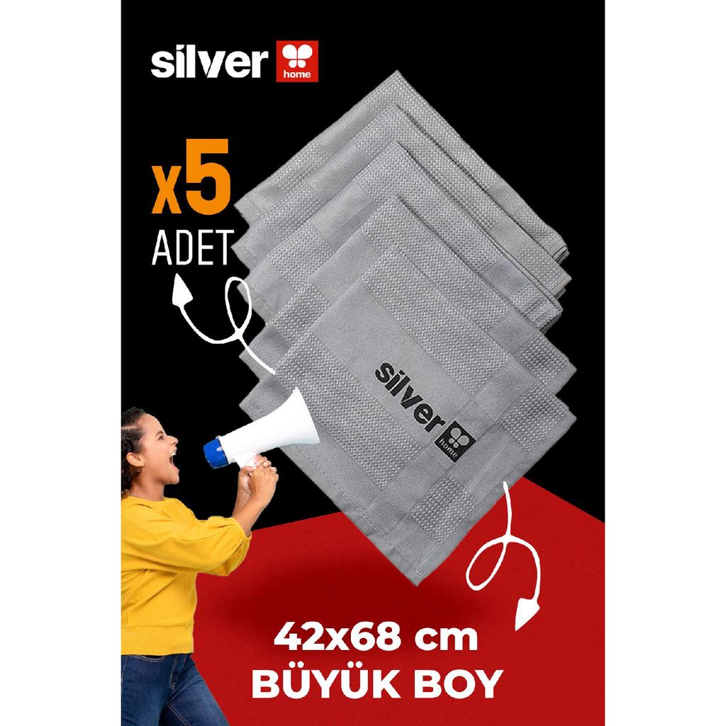 5 Pieces Gray Microfiber Decorative Glass Cloth