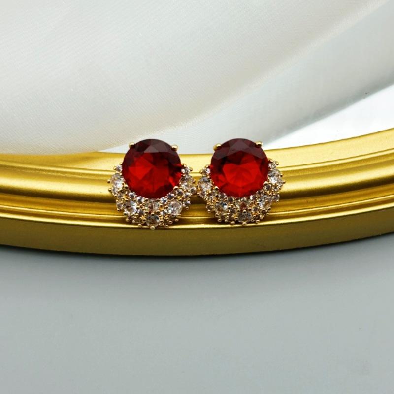 

Винтажные серьги из стекла с полной инкрустацией, с медным покрытием и настоящим золотом, с характером, на серебряных иглах 925 пробы красный