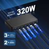 120W PD3.0 GaN USB-C Charger Station for Cellphones, 5-port Fast Charging Hub, Smart Multiple Adapter Device for Iphone Ect