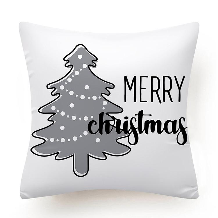 Cross-border New Hot-selling Christmas Pillowcase Simple Gray Christmas Decoration Cushion Pillowcase