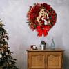 2D Door Hanging Artificial Garland Red Christmas Ornaments Christmas Wreath Staircase Balcony