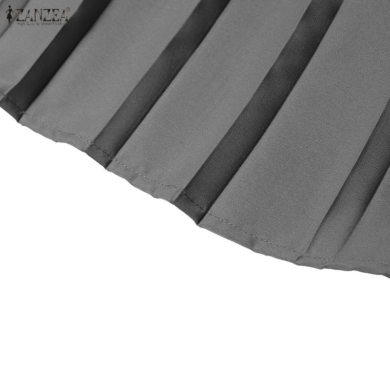 ZANZEA Lässige, elastische Taille, einfarbig, lockere, lange Röcke für Damen