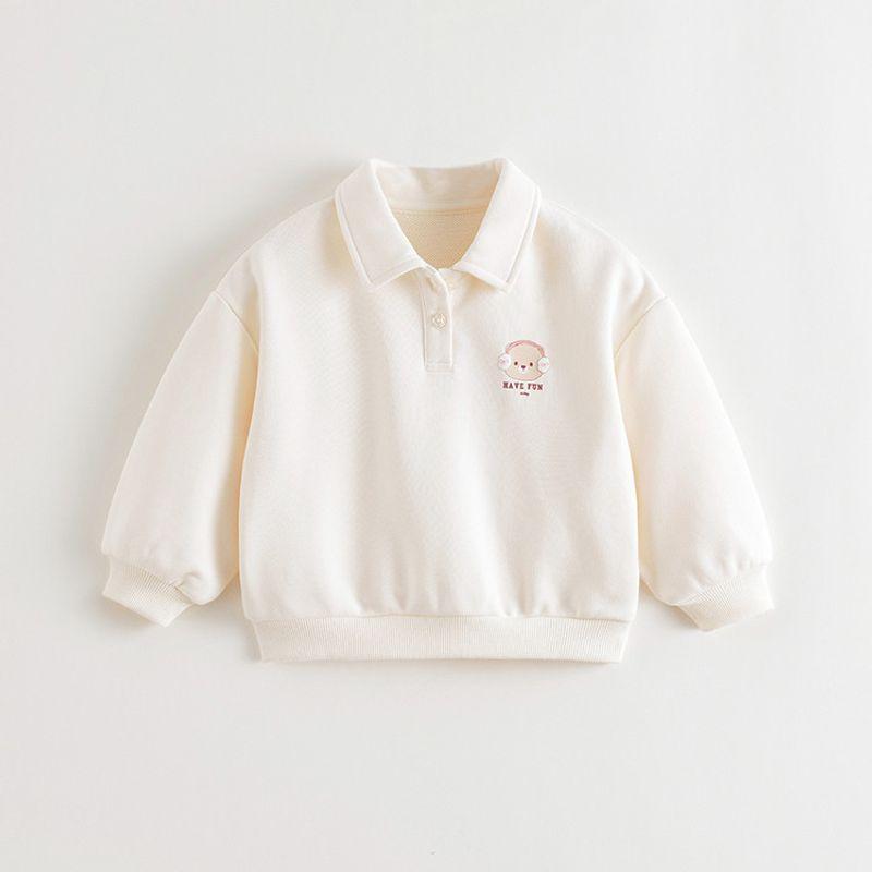 Mark Jenny Girls Cute and Fun Bear Soft Polo Collar Sweatshirt Baby 2026 Spring New Style 551172