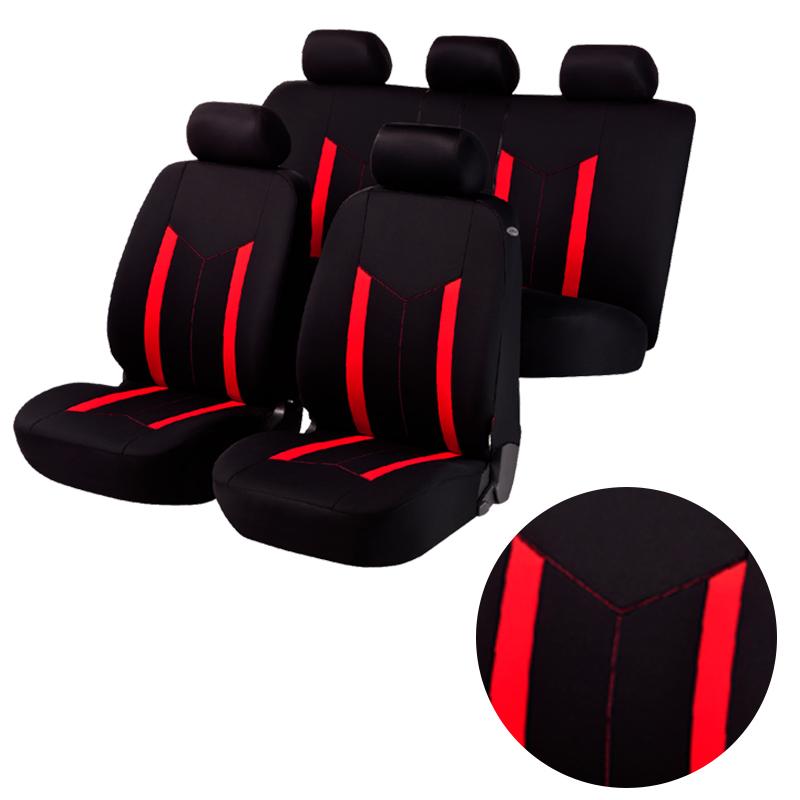 AUTO PLUS Sporty Car Seat Covers Polyester Fabric Full Set Universal Size Seat Covers Fit For SUV Truck Van Accessories Interior