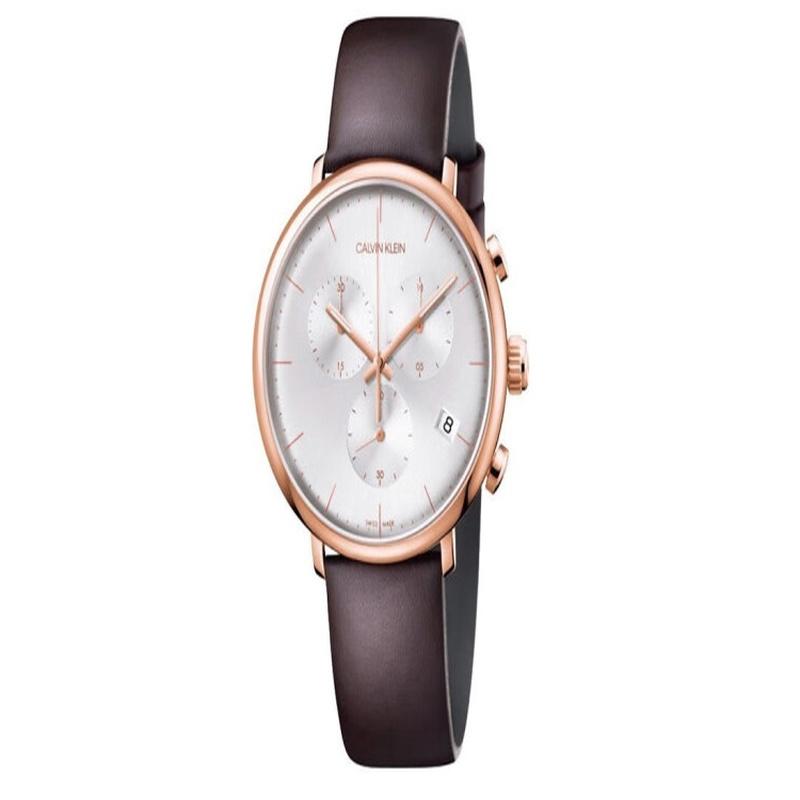 CALVIN KLEIN / watch quartz movement leather strap 40mm white dial men s watch 30 meters waterproof K8M276G6
