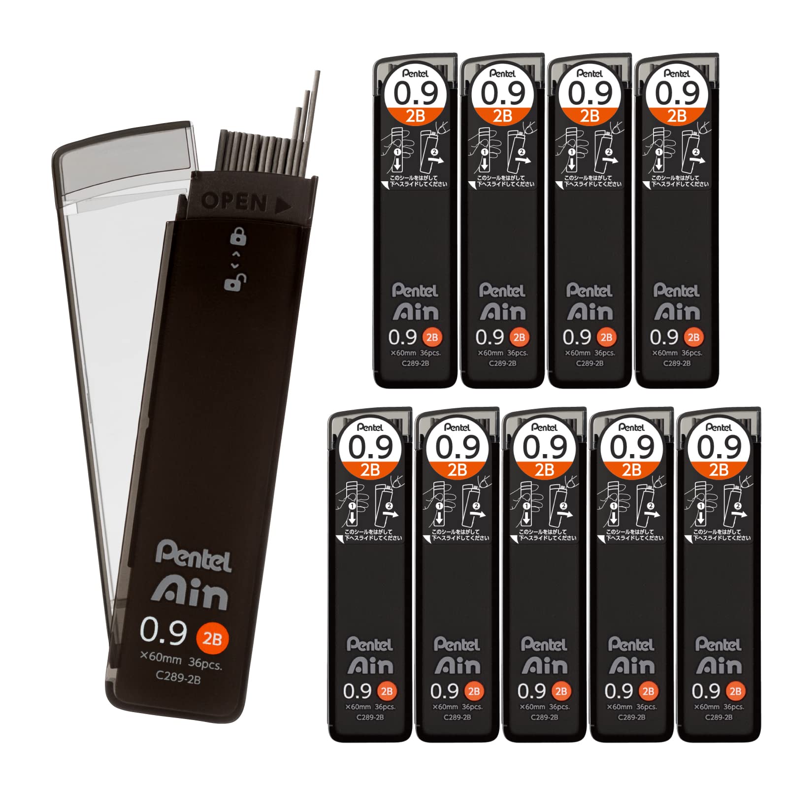 

Pentel Sharp Lead Pentel Ein 2B 10 pieces 0.9mm C289-2B