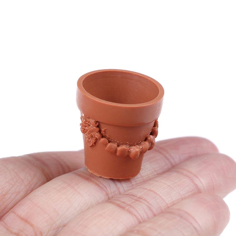7Pcs/Set1:12 Mini Resin Landscape Flower Pot Doll House Garden Children'S Toys