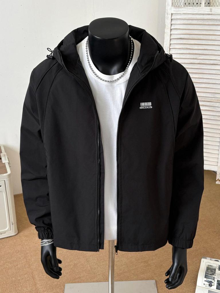 Men's 2025 Trendy Hooded Windbreaker Jacket: Casual, Loose Fit for Autumn/Winter