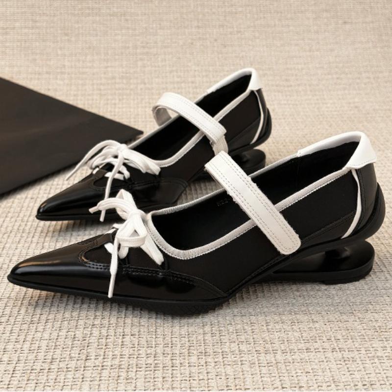 Fashion Fashion Pointed Toe Butterfly Knot Strange Style Mary Jane Shoes Women Designer Sports Ballet Shoes Elegant Party Dress Pumps