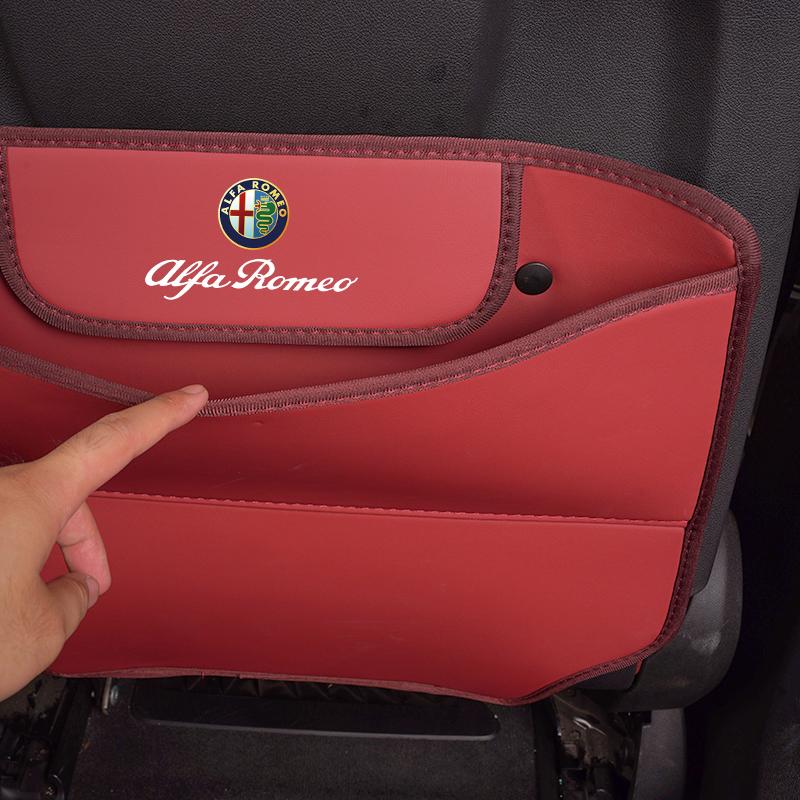 Car Seats Leather Anti Kick Pad Seat Protection Cushion For Alfa Romeo Giulietta 159 Mito Giulia Stelvio 147 156 Tonale Brera