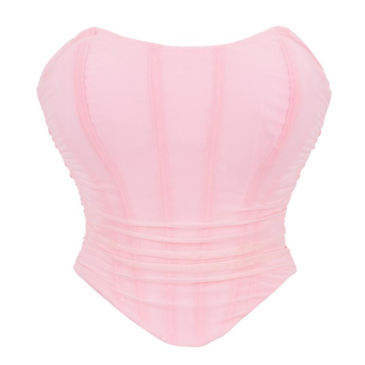 Black Mesh Breathable Elastic Tube Top - Sexy Chest Support