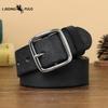 Stainless Steel Buckle Belt for Men, Genuine Leather Pin Buckle, Top Layer Cowhide, Korean Style, Retro Fashion, Trendy, Versatile Casual Trouser Belt