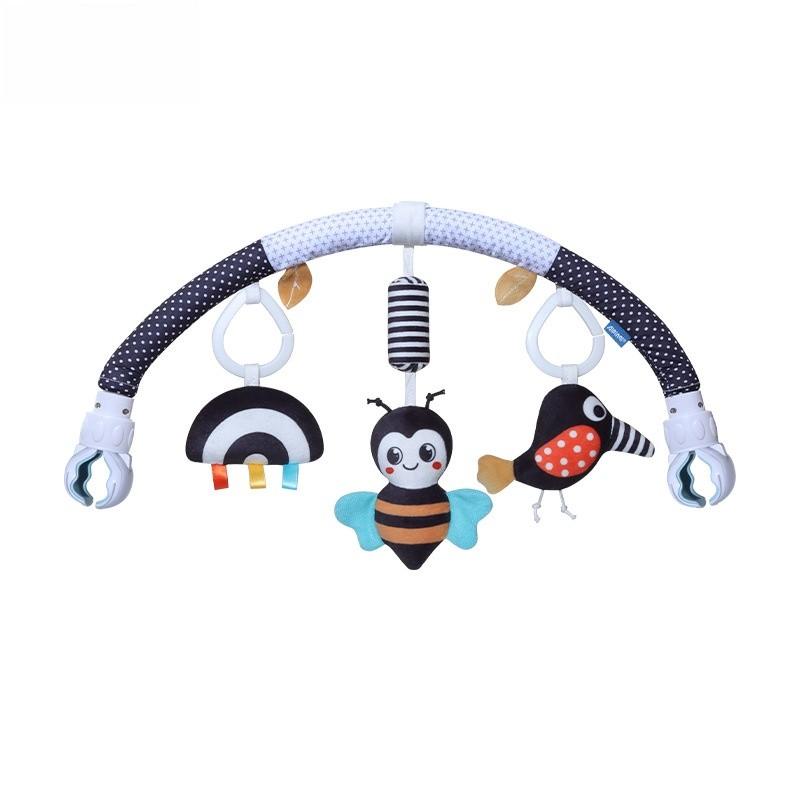 Portachiavi per Auto a Vento Bianco e Nero per Bambini con Giocattoli Sensoriali per Passeggini e Culle