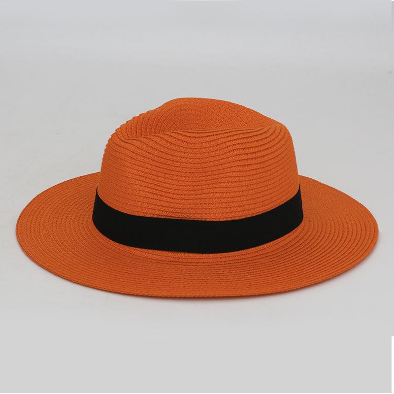 Foldable Colorful Summer Straw Hat Square Buckle Outdoor Beach Travel Breathable