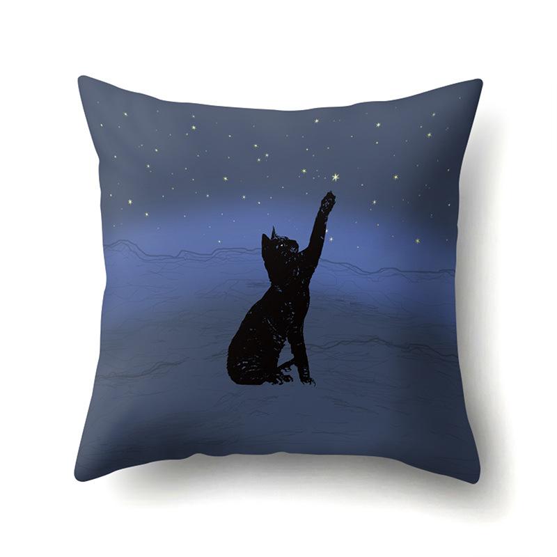 Polyester Pillowcase Cartoon Printed Animal Peach Leather Velvet Pillowcase Waist Cover Car Waist Cushion Cover