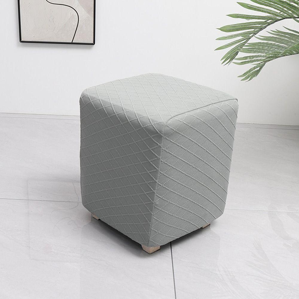 T-förmige quadratische Hockerabdeckung Elastische Hockerhülle Langlebige Jacquard-Ottomanenabdeckung Heimdekoration