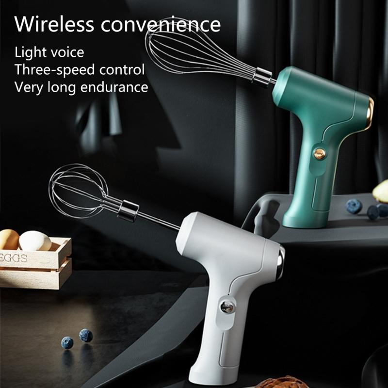 Multifunctional and Practical Hand Mixer Convenient Hand Mixer Electric Cordless 3 SpeedsDetachable Whisks Eggs Beater