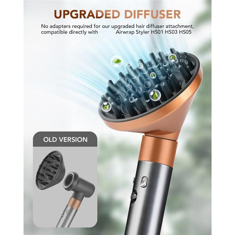 A04V Diffuser& Straightener Attachments For Dyson Airwrap HS01 HS05 HS08 For Smooth Hair Style& Hair Curling B