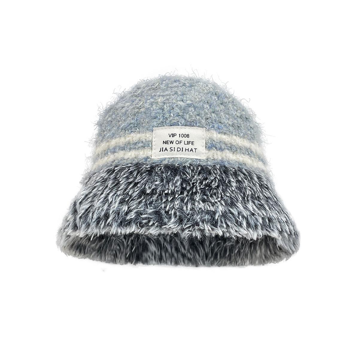 

Зимняя дофаминовая цветовая гамма, плюшевая шапка, женская, большой обхват головы, защита от холода, защита ушей, вязаная холодная шапка, вязаная шапка-рукав