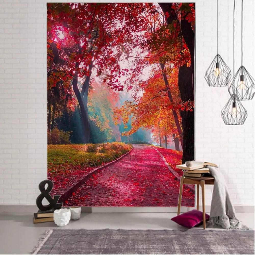 Tapestry Art Deco Blanket Curtain Hanging Home Bedroom Living Room Decoration Train Track and Road Wall