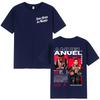 Rapper Anuel AA Real Hasta La Muerte Tour 2025 New Album T Shirts Unisexs Fashion Hip Hop TShirts 100 Cotton Short Sleeve TShirt