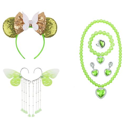 Baby Meisje Tinkerbell Fee Jurk Kind Groen Blad Vormgeving Bos Elf Cosplay Kostuum Peuter Cosplay Halloween Carnaval Outfit 4T Tag-120 yellow