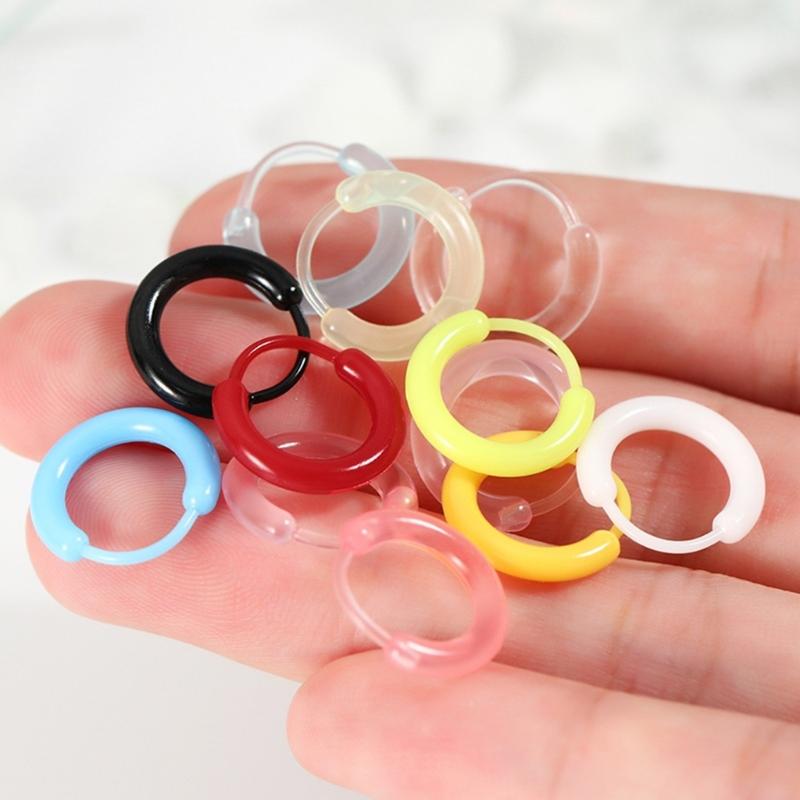 Orecchini a clip colorati in resina per piercing all'orecchio Cerchi leggeri Orecchini per uso quotidiano Accessori moda per ragazze