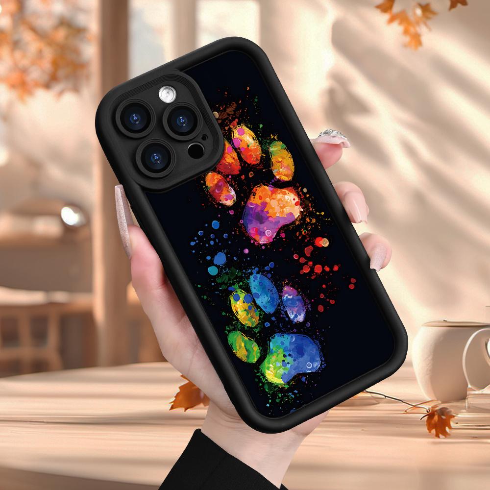 Puppy Paw Pattern Frosted Texture Sky Eye Ladder Groove Mobile Phone Case iPhone Cover