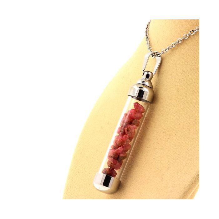 Pierres et Minéraux. Collier Spinelle brut. Modèle tube 50 mm.