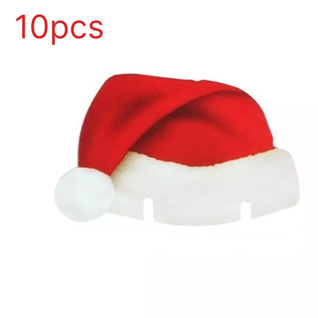 10/20/30/80pcs Christmas Cup Card Santa Hat Wine Glass Decor Xmas Tree Ornaments For Home Christmas Decoration Party Decor New Year Gifts