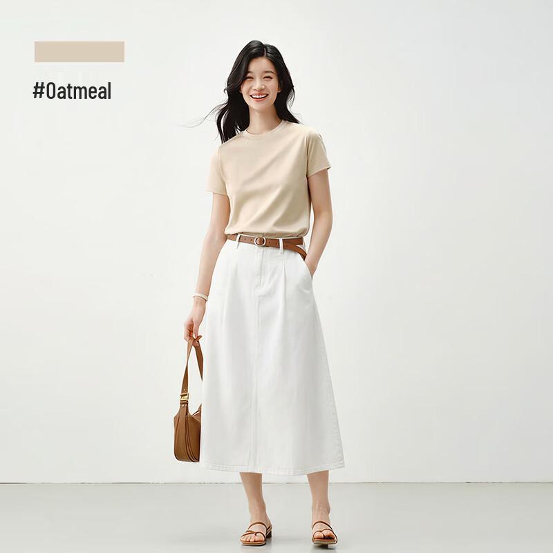 Jingdong Jingzao Women's 80-Count Mercerized Cotton Basic T-Shirt