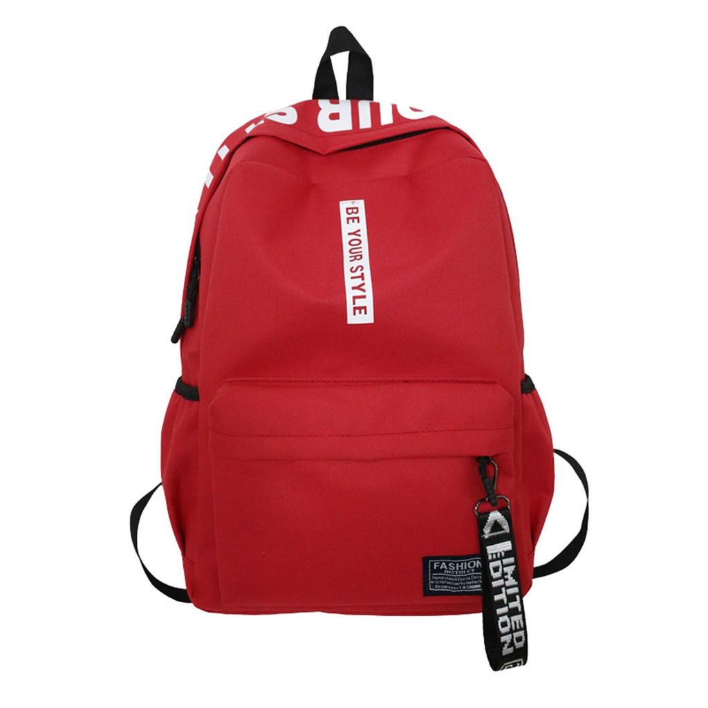 Large Capacity Solid Color Waterproof Nylon Casual Backpack School Bag