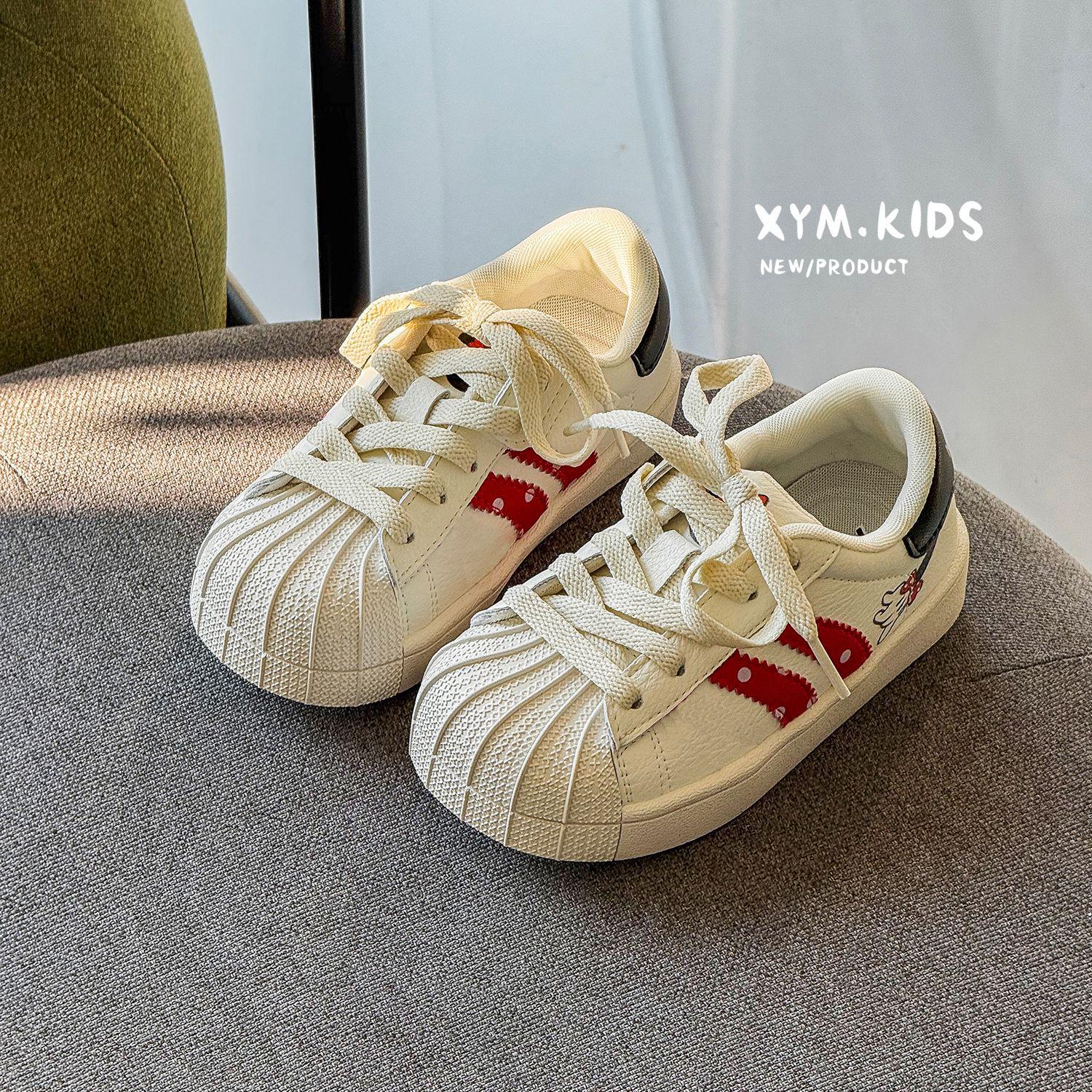 Spring 2026 Children s Versatile Anti-Kick Shell Toe Sneakers 32 бежевый