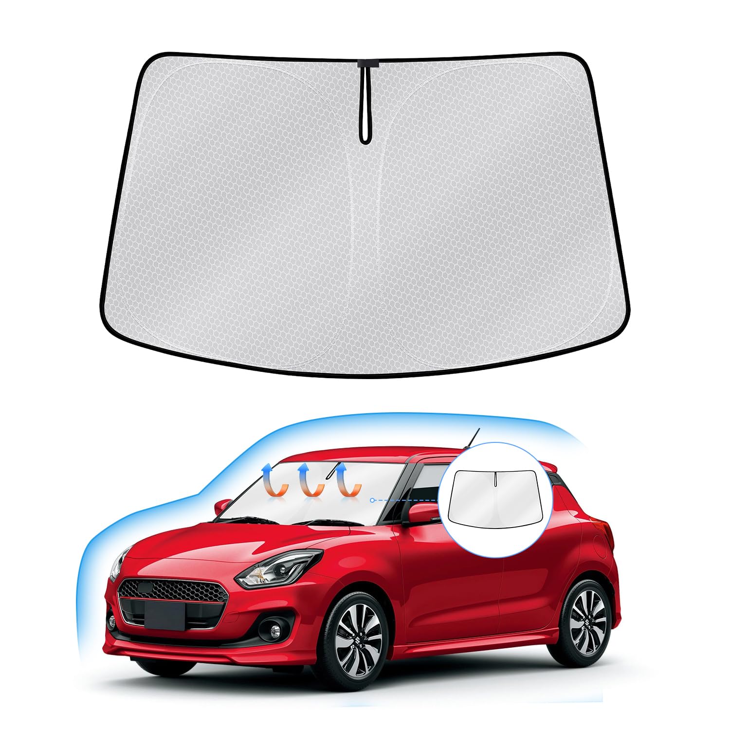 

Suzuki Swift Windshield Sunshade for Swift Sport UV Light Handlebar Sun Heat Car Honeycomb Storage Bag Interior Easy Direct from the Manufacturer серый