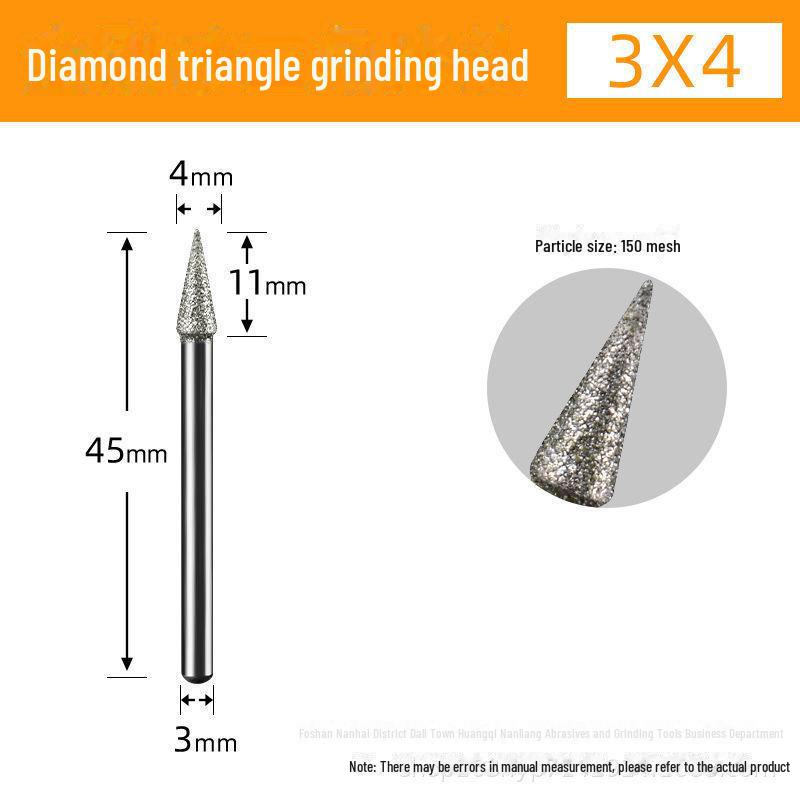 3mm Diamond Grinding Heads for Electric Grinder – Cylindrical, Bullet, Umbrella, Ball Shapes
