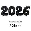 2026 New Year's Party Large 32" & 40" Number Foil Balloons Set