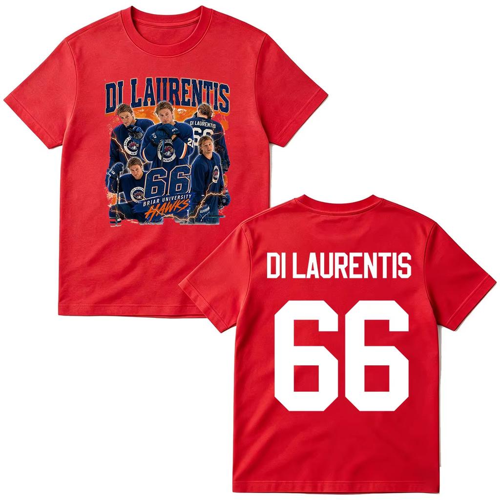 2026 Summer Unisex Vintage Top Fashion Tee Off Campus Di Laurentis 66 T-shirts Briar University Hockey T-shirt Gothic Cotton Oversized T-shirts