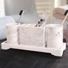 Hotel Resin Toiletries Shampoo and Shower Gel Bottled Separately Cotton Swab Jar with Lid Storage Tray Bathroom Accessories