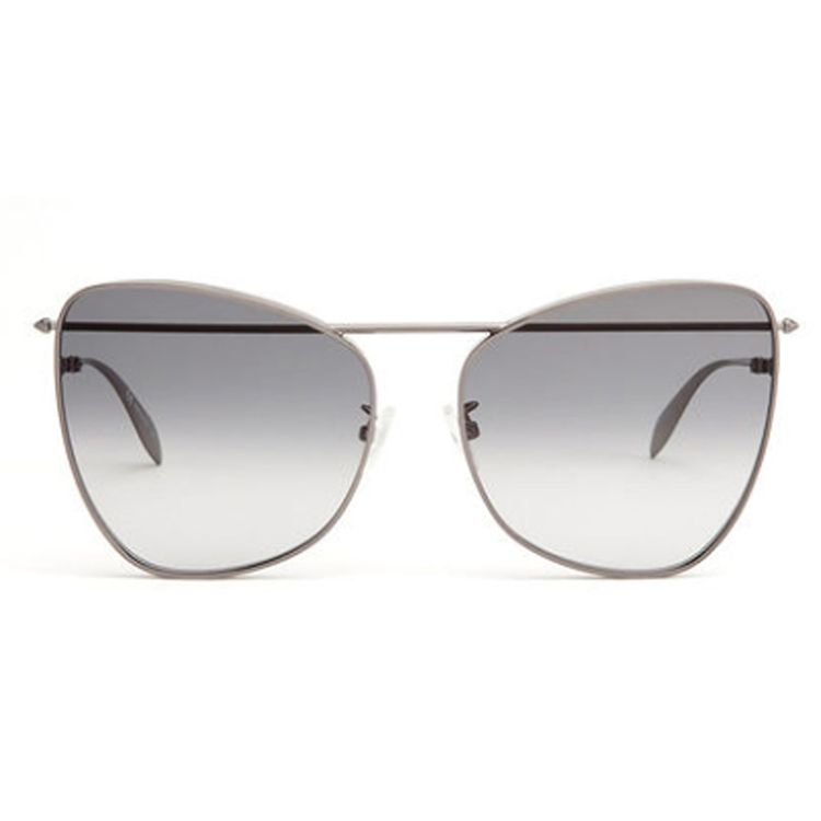 

Alexander McQueen Gray Lens Metal Cat Eye Sunglasses Women sunglasses AM0228S Gray