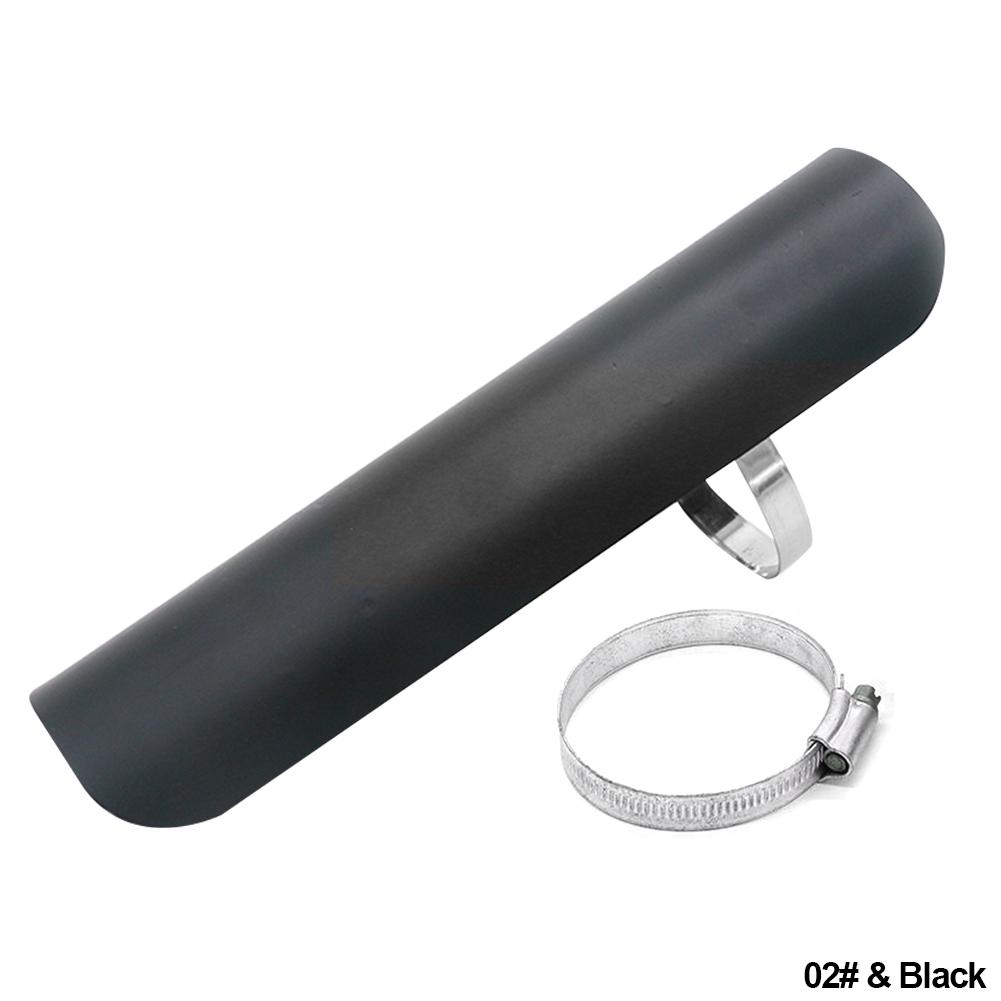 Universal Vintage Chrome Exhaust Heat Plated Motorcycle Modified Curved Shield Cover Guard Muffler Pipe Motorbike