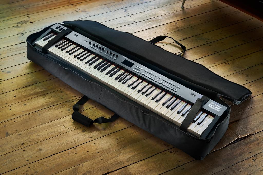 Slim 88-Key Keyboard Carrying Bag, Durable Fleece Interior, Two Pockets, Black
