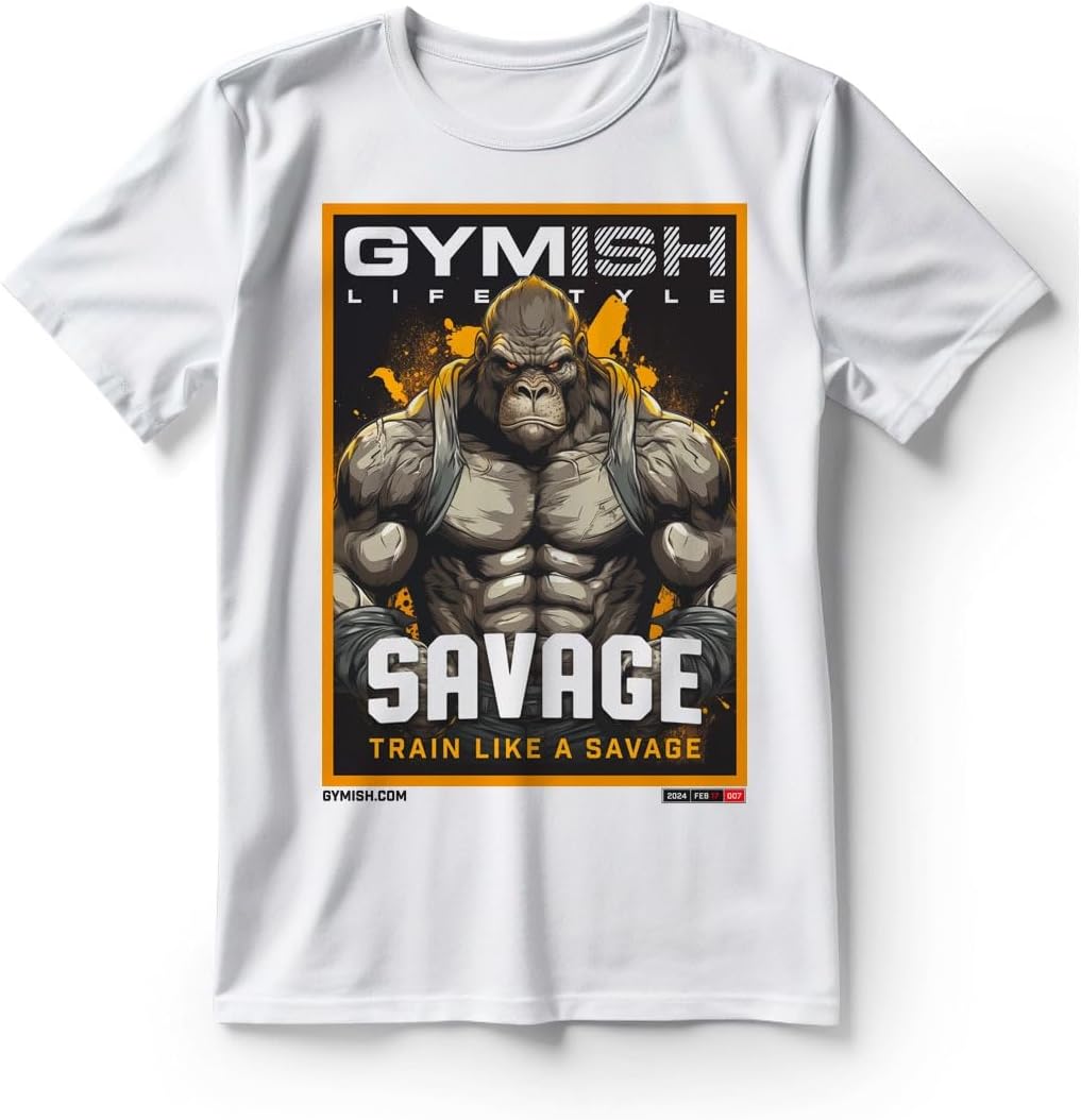 Gorilla Savage Workout Gym T-Shirt for Men with Air Freshener Gift Set Unisex T-Shirt S