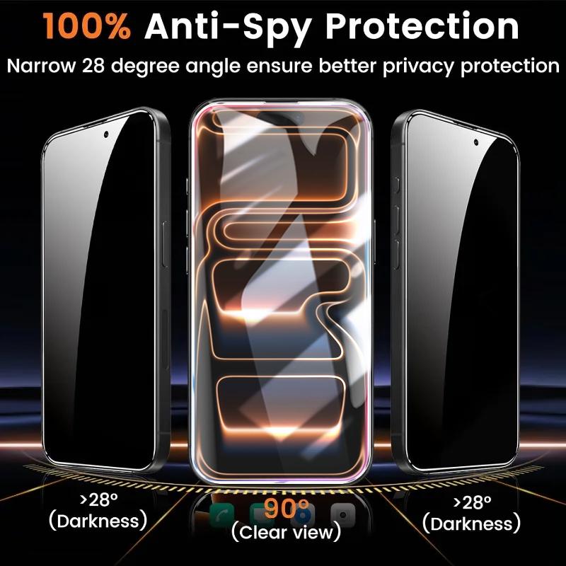 3-1Pcs Privacy Tempered Glass For iPhone 17 11 13 12 16 Pro Max 14 15 Plus 16E 17Air Screen Protector Easy Install Dust Free Box
