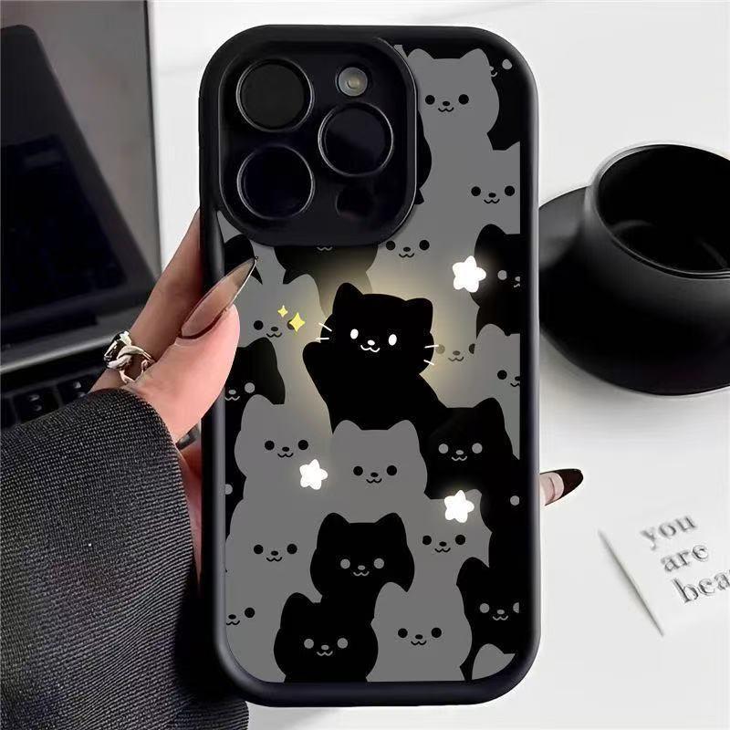 iPhone 17 Pro Max Black Cat Phone Case for Models 13/14/16