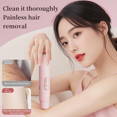 Women's Dual-Head Bikini Trimmer, Low-Noise, Dry/Wet Use, Portable Hair Removal for Private Areas
