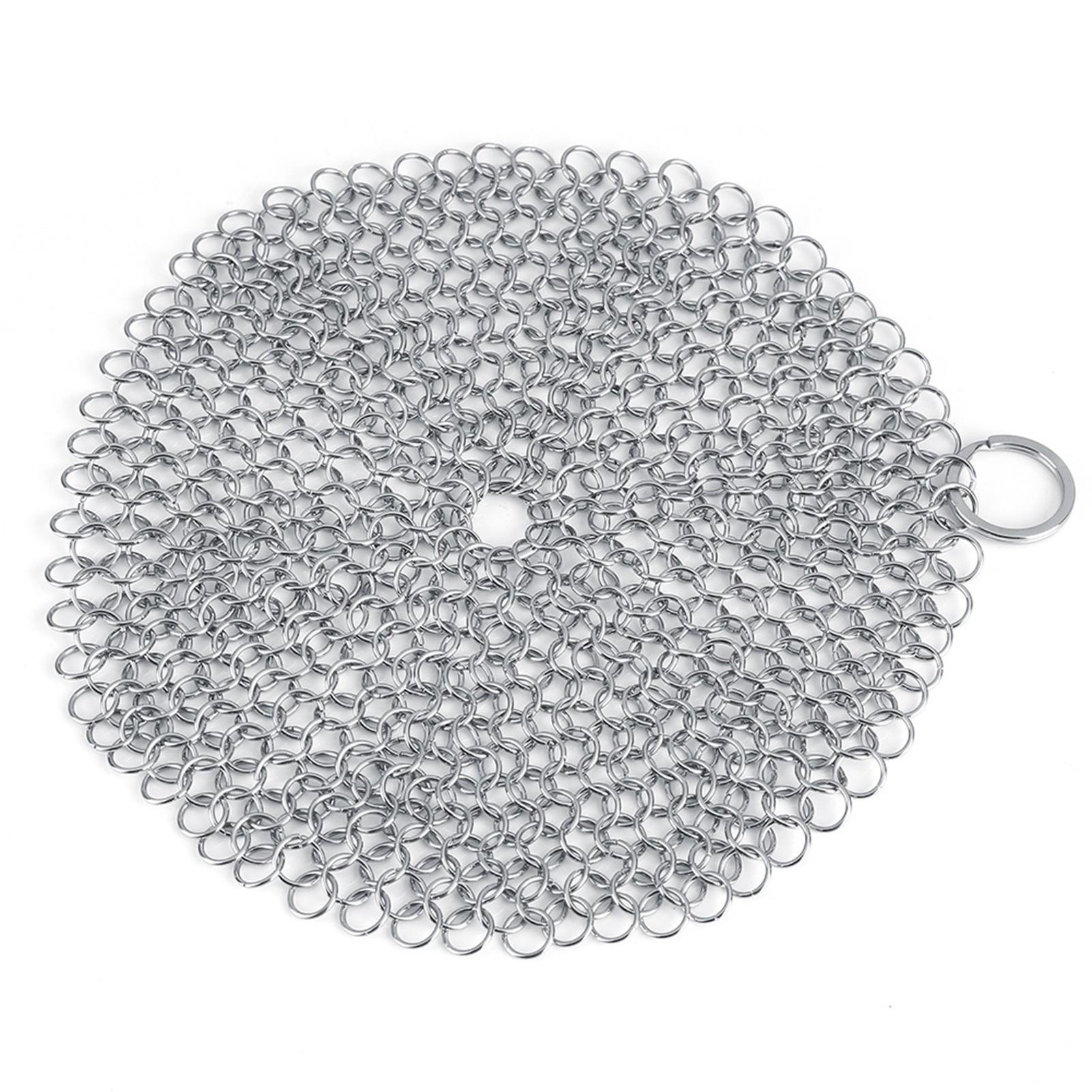 

Stainless Steel Chainmail Scrubber Rust Proof Scraper Cleaner for Cast Iron Pan Pot Cookware