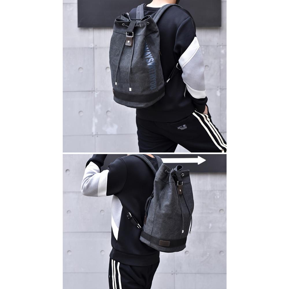 Fashion Canvas Sports Backpack Barrel Bag Travel Computer Backpack Men's Bag Leisure Travel School Bag Unisex