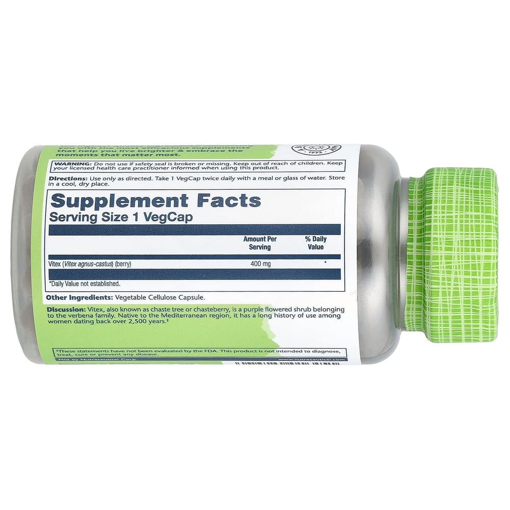 Solaray Vitex 400mg, 100 Vegetarian Capsules