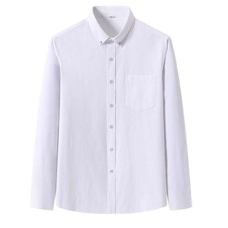 Cotton Oxford Long Sleeve Shirt Men Business Casual